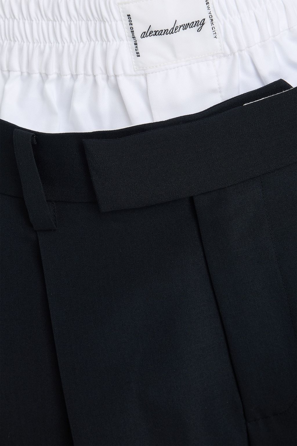 ALEXANDER WANG Layered twill and grain de poudre culottes
