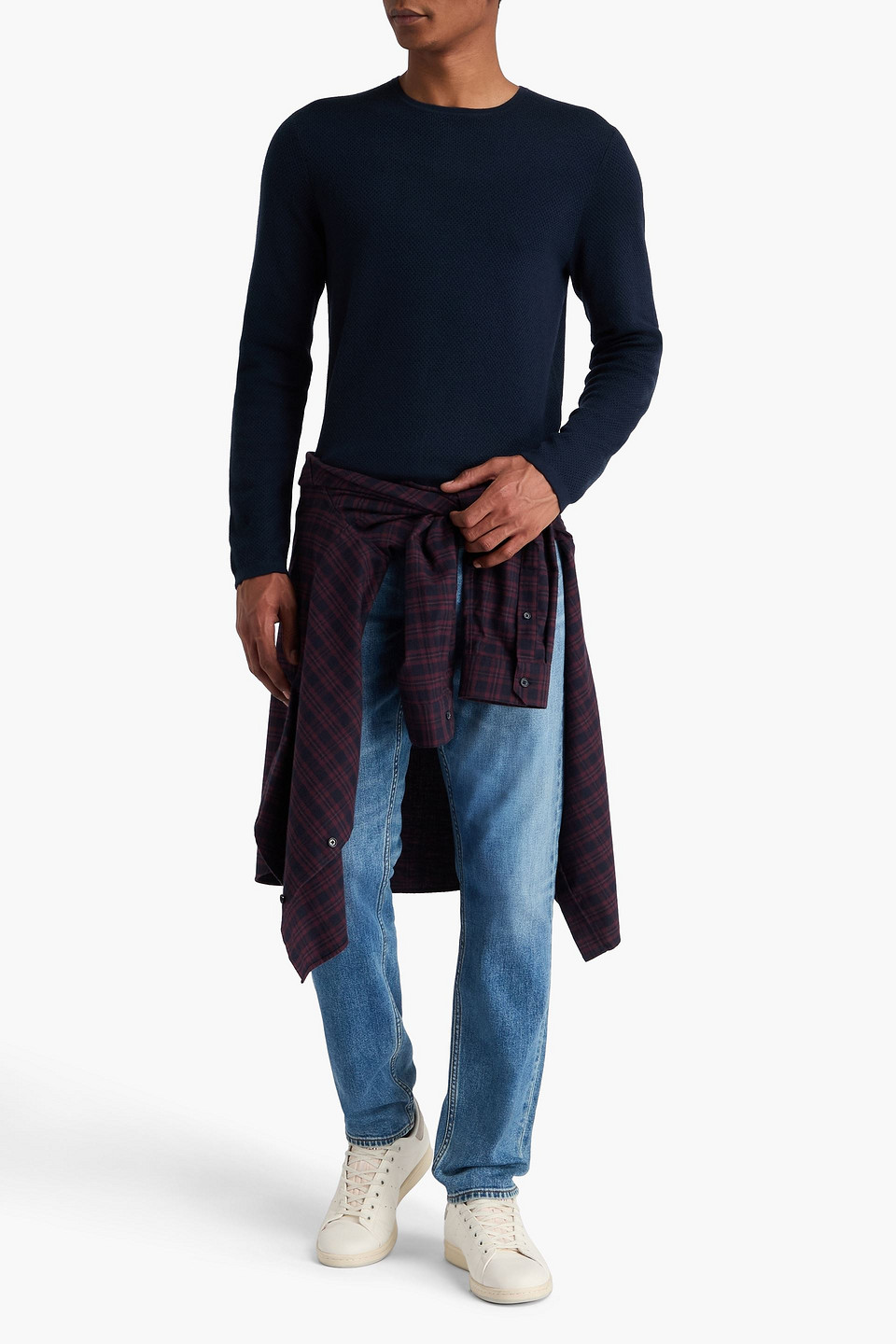 Rag & Bone Bennett Cotton And Wool-blend Sweater In Blue
