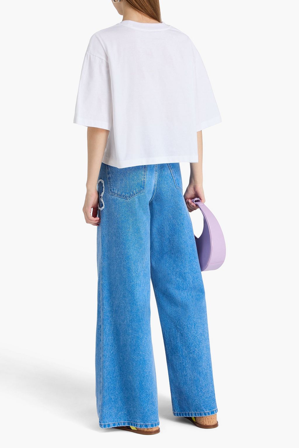 MARNI Cropped printed cotton-jersey T-shirt