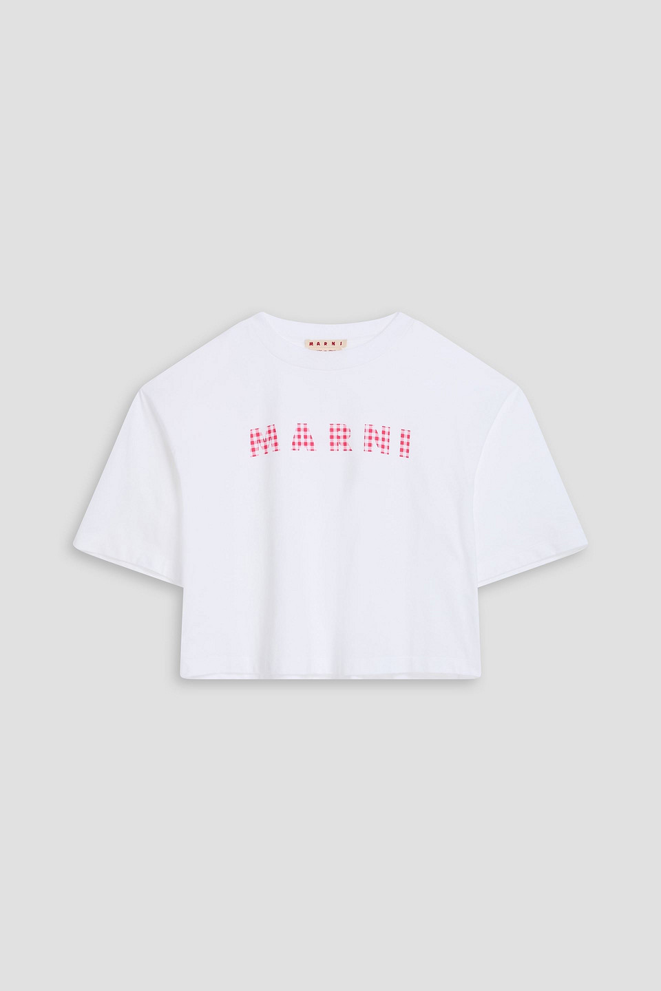 Marni Cropped Printed Cotton-jersey T-shirt In White