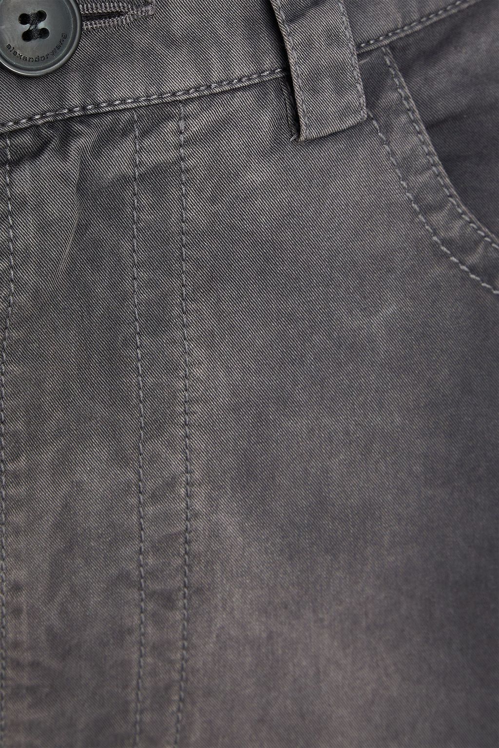 ALEXANDER WANG Faded cotton-twill wide-leg pants