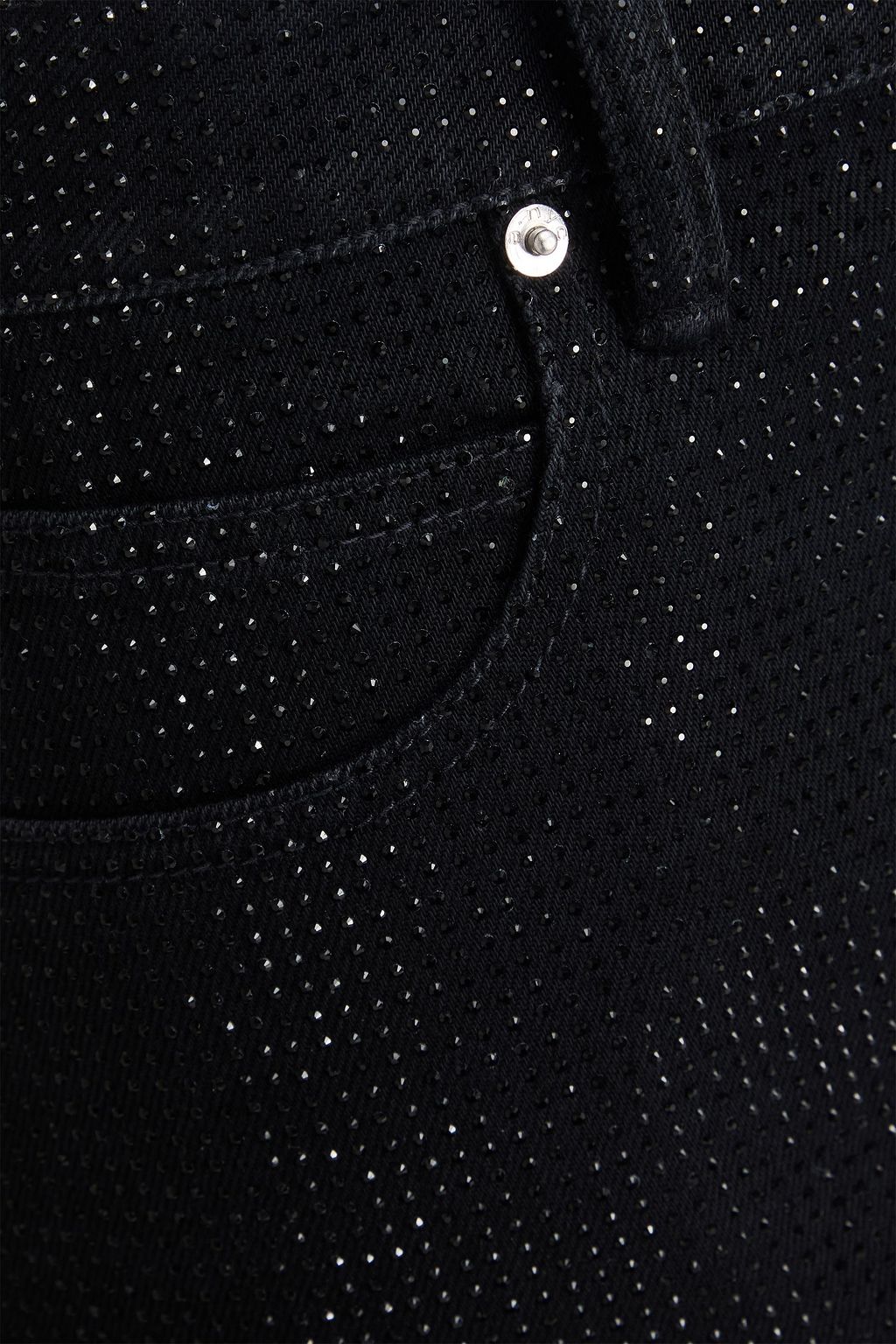 ALEXANDER WANG Crystal-embellished denim mini skirt