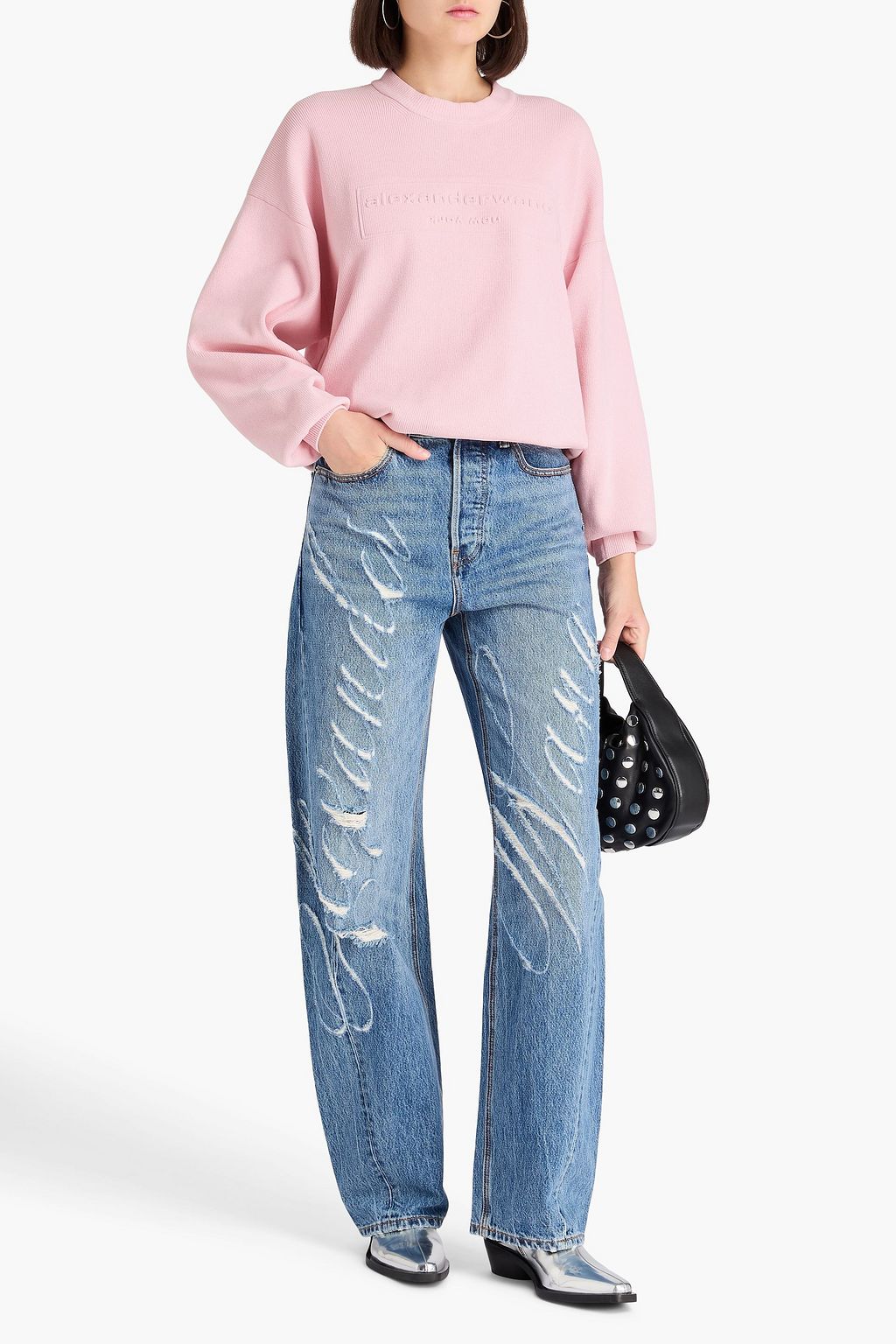 ALEXANDER WANG Embossed knitted sweater