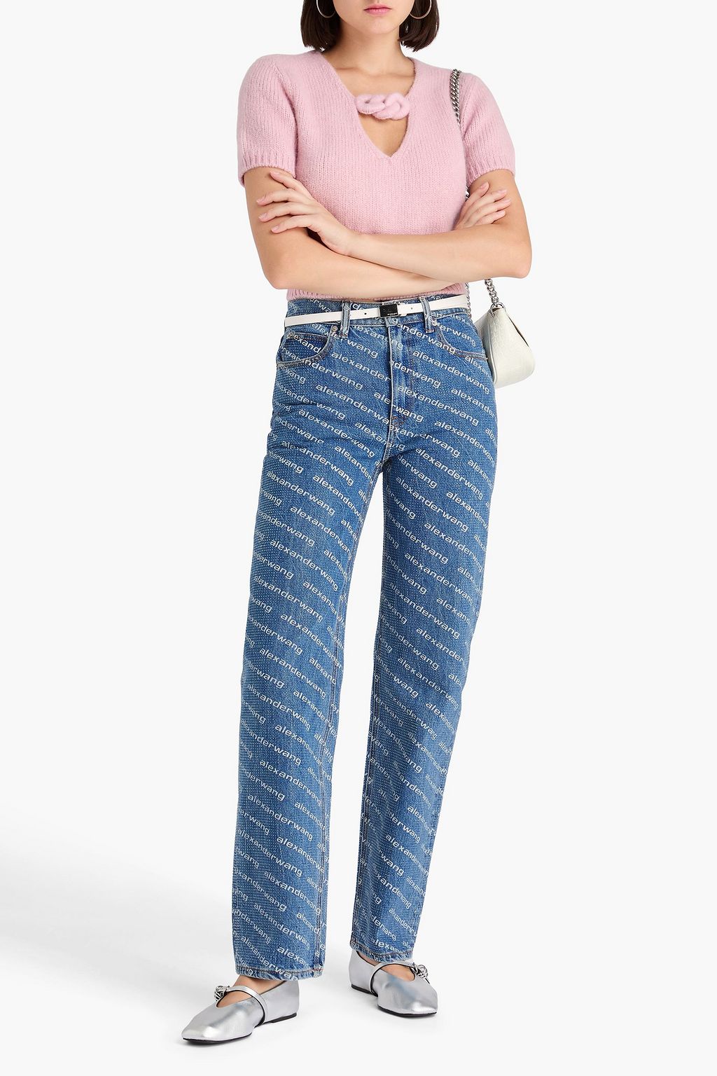 ALEXANDER WANG Printed high-rise straight-leg jeans