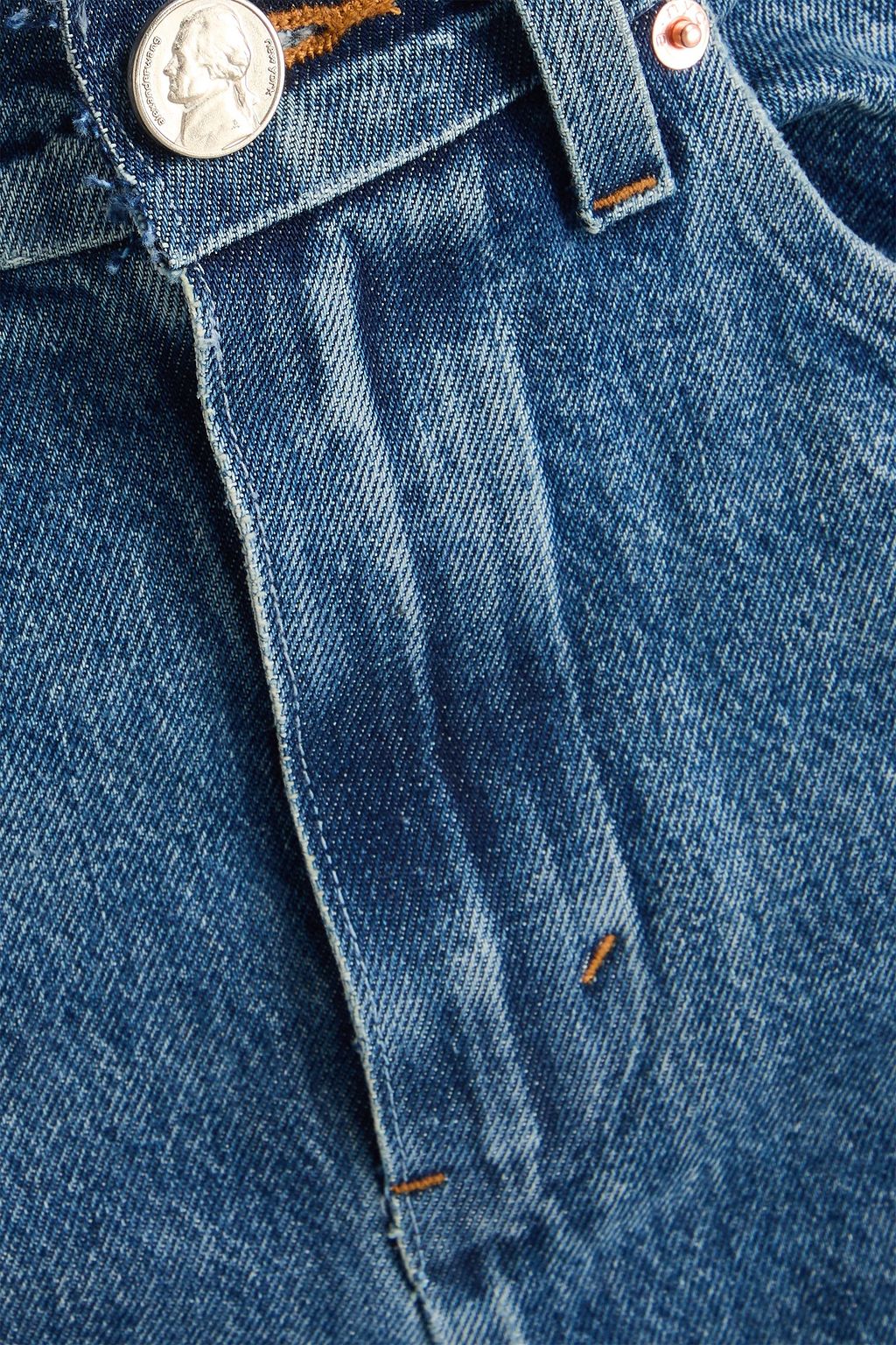 ALEXANDER WANG بنطال جينز بساق أسطوانية وبخصر مرتفع