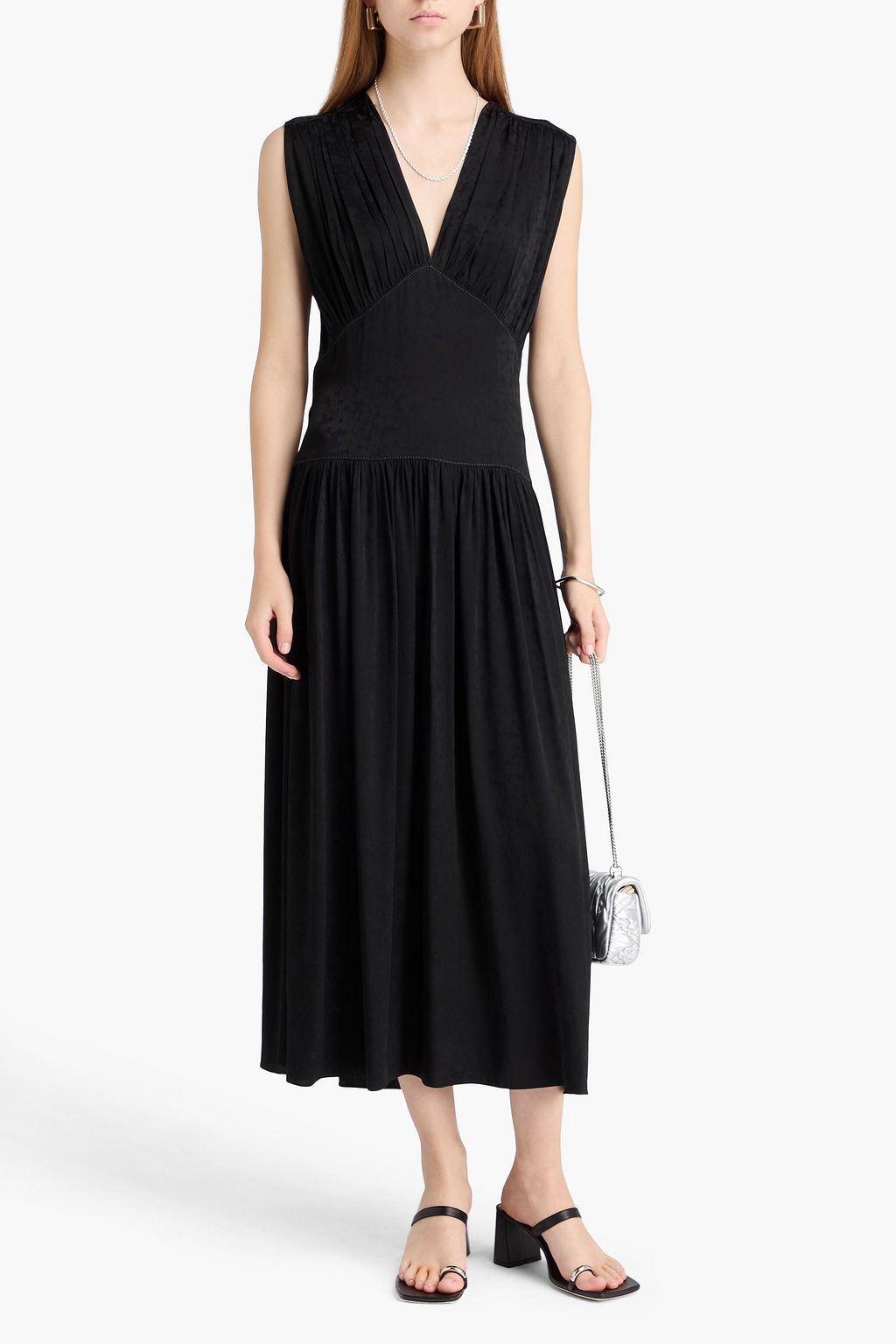 MARNI Floral-jacquard midi dress