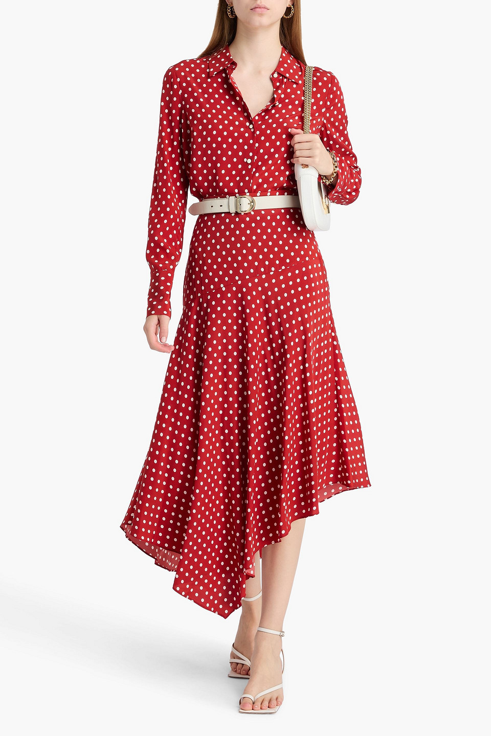  Veronica Beard - Hemd „monique“ Aus Crêpe De Chine Aus Einer Seidenmischung Mit Polka-dots - Rot - Us 0 