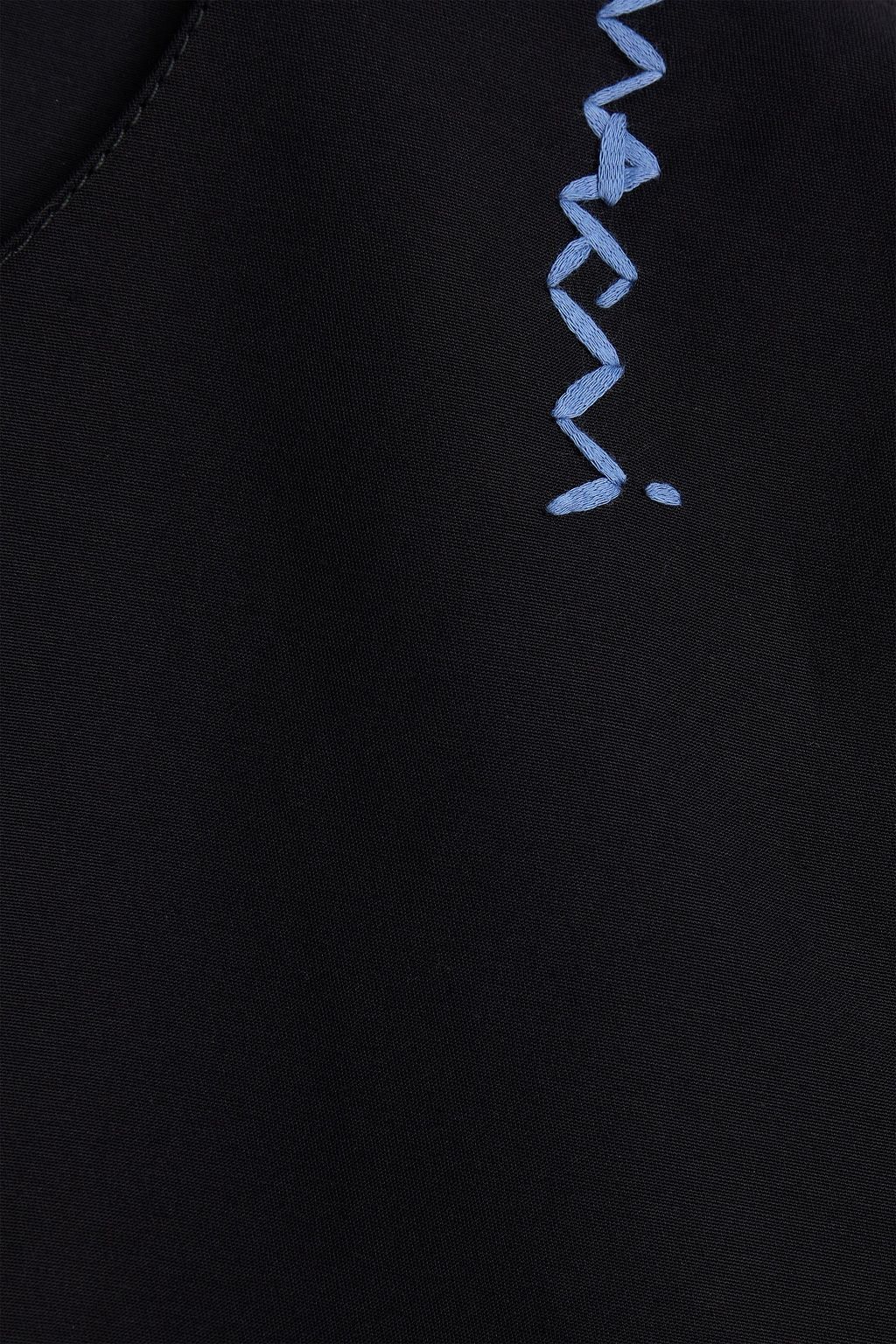 MARNI Embroidered cotton-broadcloth mini dress