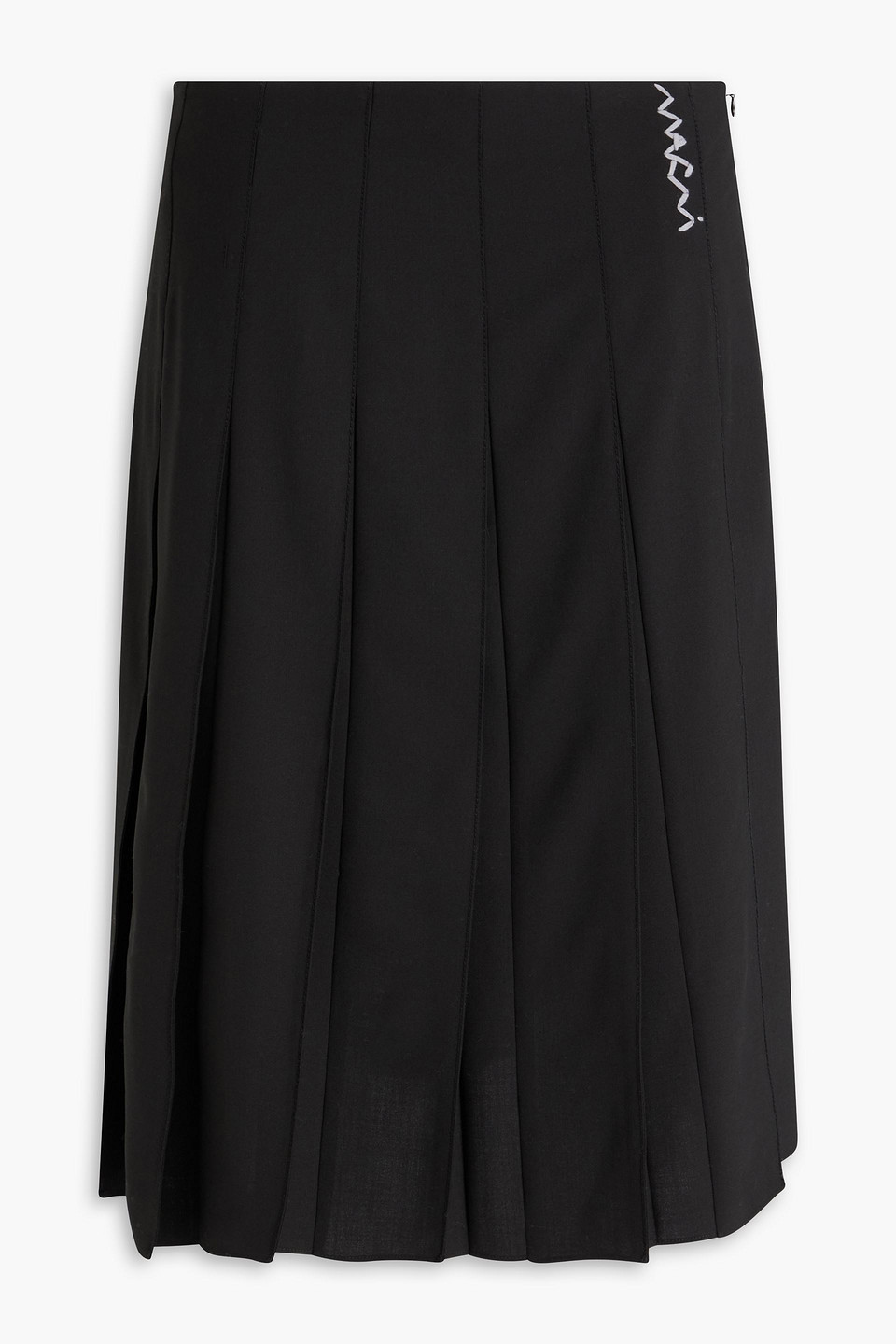 Marni Pleated Woven Skirt In Black