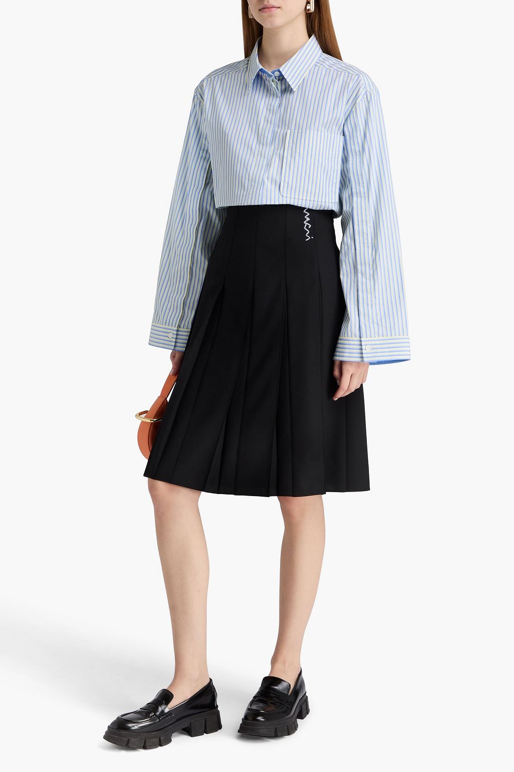MARNI Pleated woven skirt