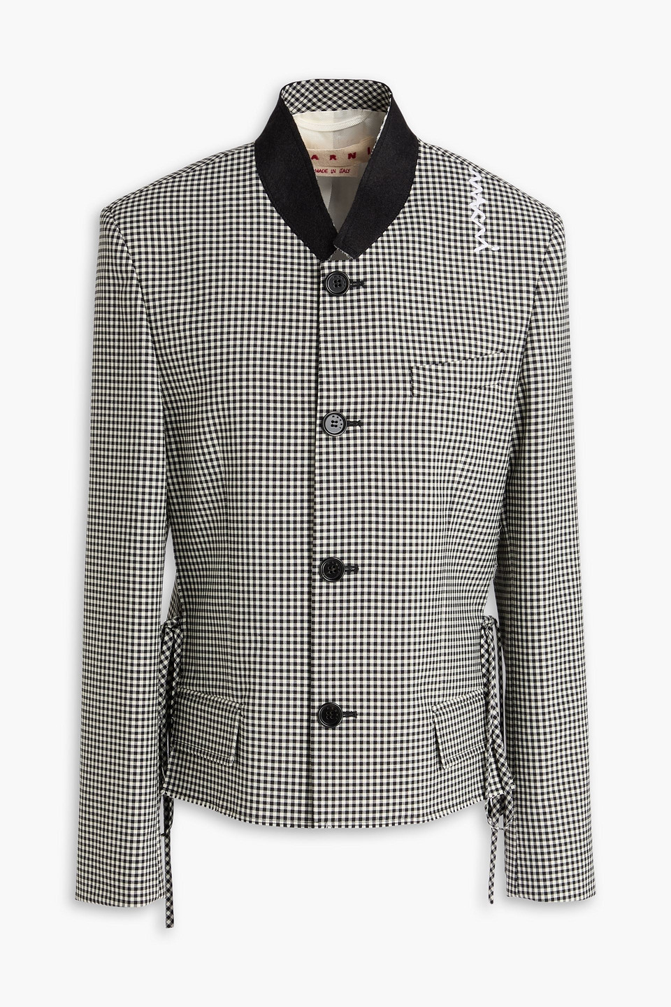 Marni Gingham Jacquard Jacket In Black