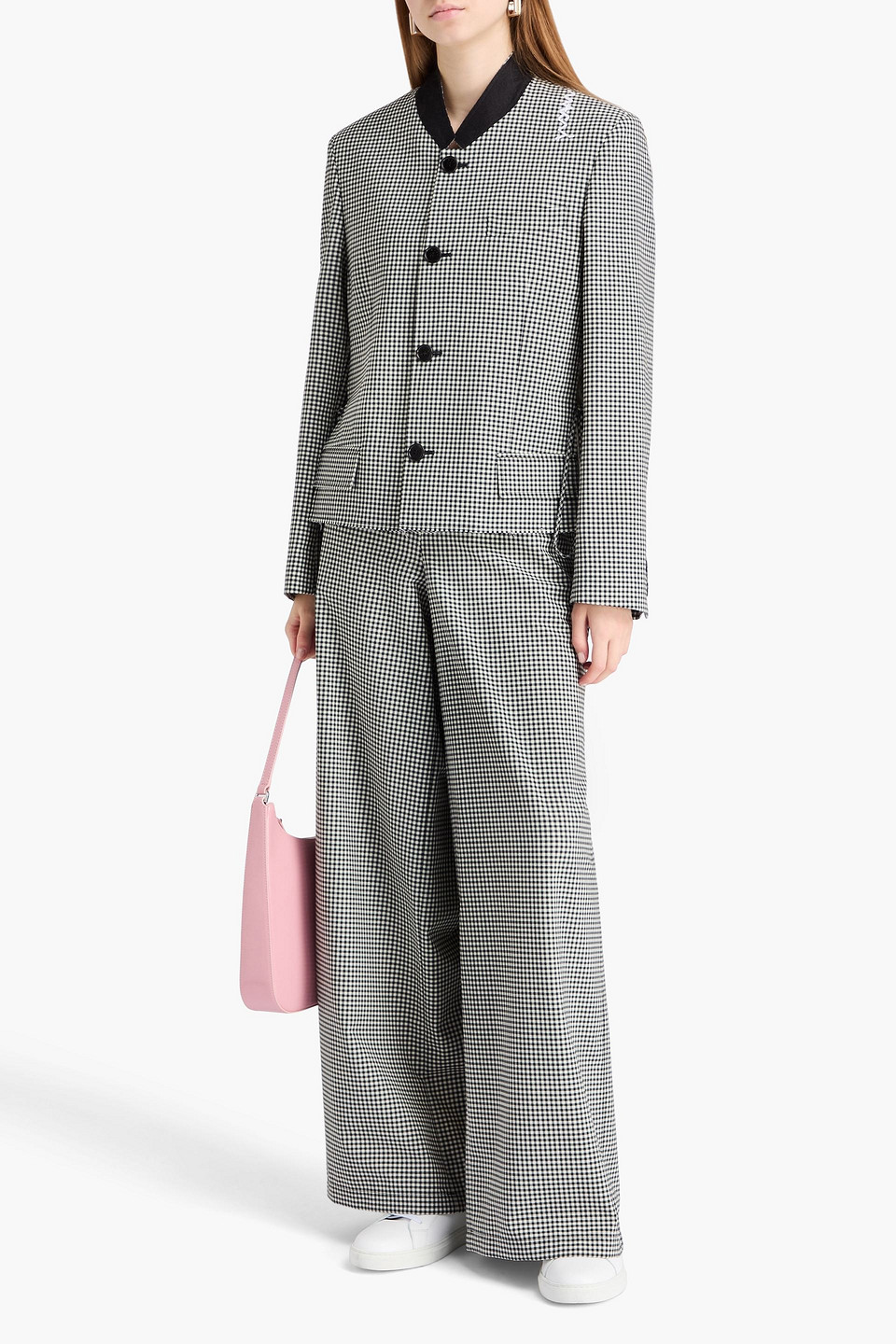 Marni Gingham Jacquard Jacket In Black