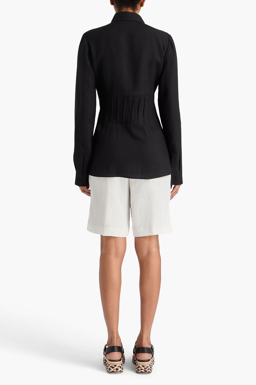 GABRIELA HEARST 핀턱 디테일 리넨 셔츠