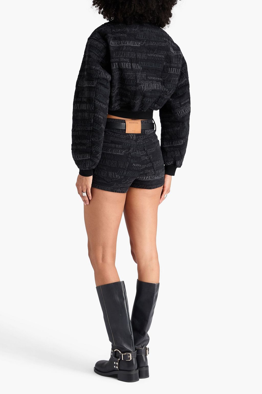 ALEXANDER WANG Cropped denim bomber jacket
