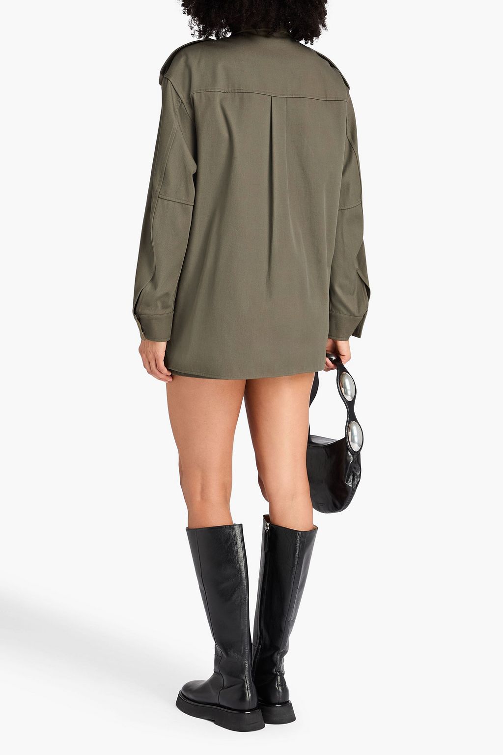 ALEXANDER WANG Skirt-effect cotton-twill playsuit