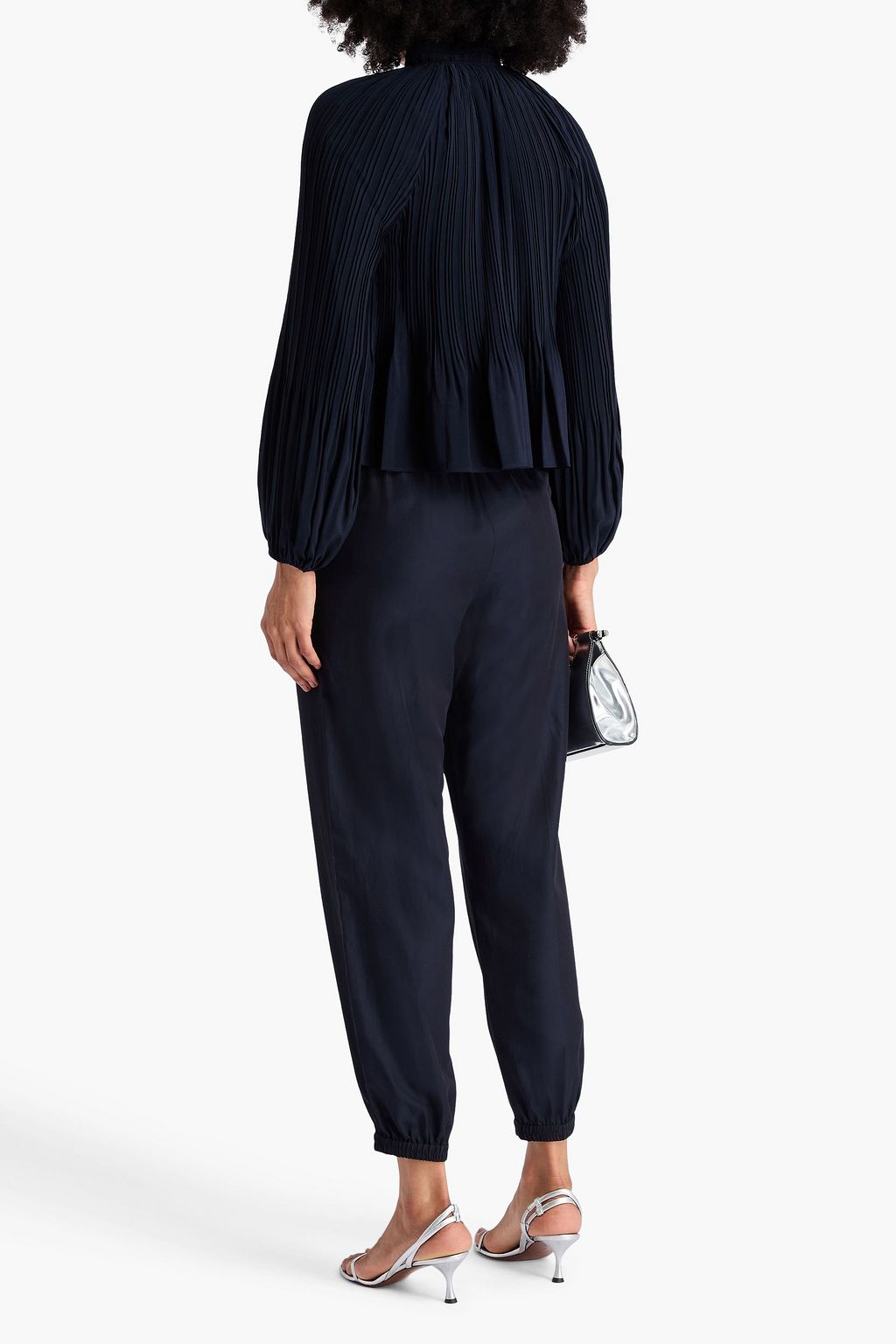 VERONICA BEARD Walker plissé-crepe blouse