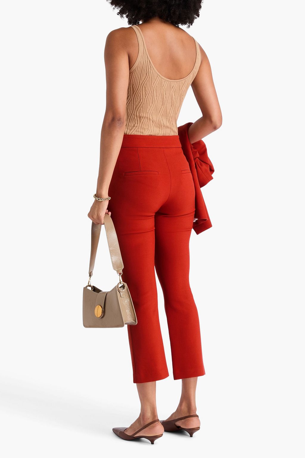 VERONICA BEARD Arte cropped crepe bootcut pants