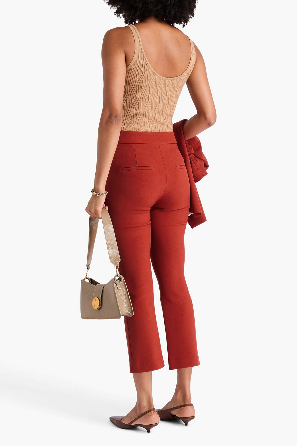  Veronica Beard - Arte Cropped Crepe Bootcut Pants - Red - Us 00 