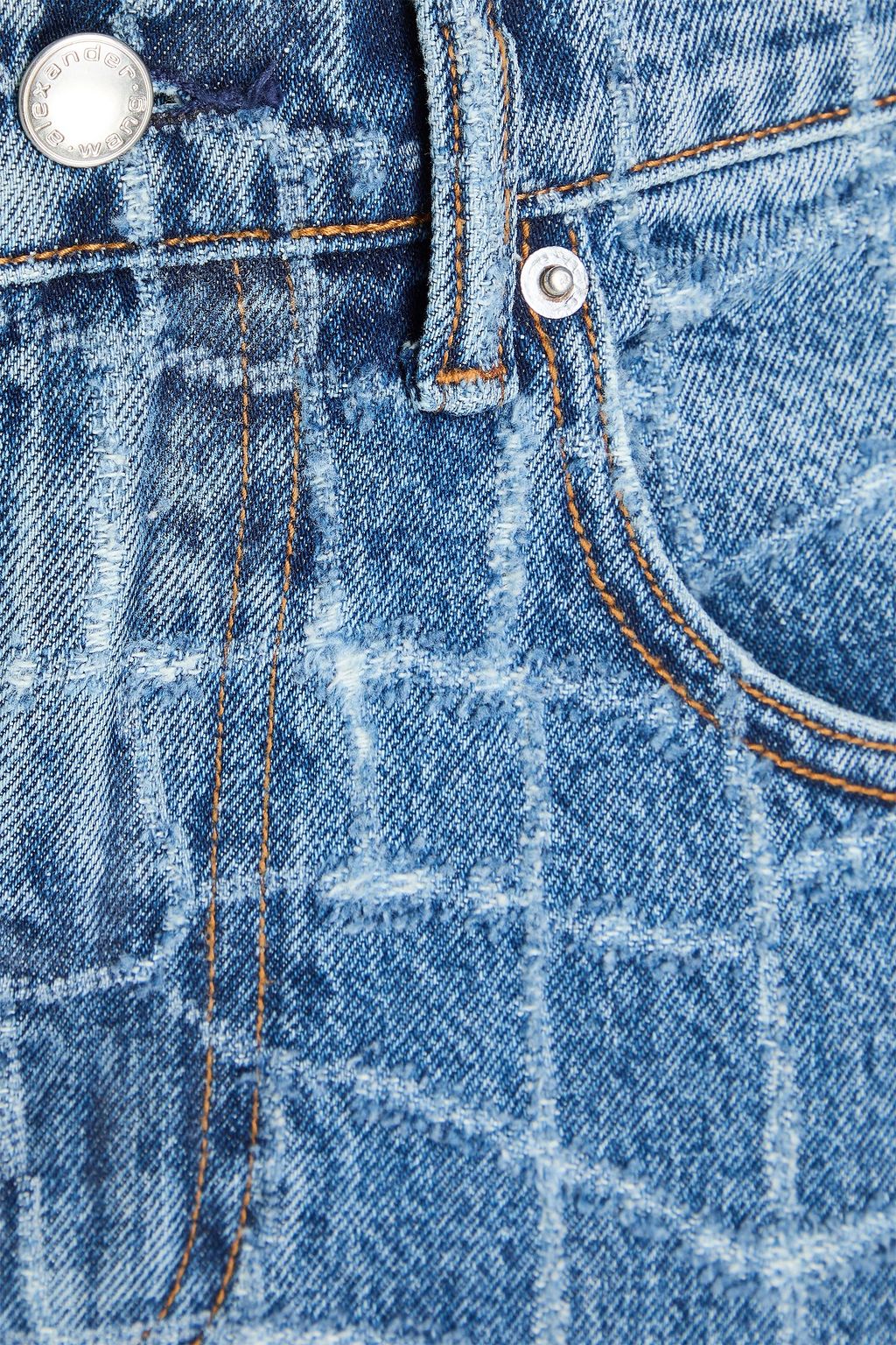 ALEXANDER WANG Distressed high-rise tapered jeans