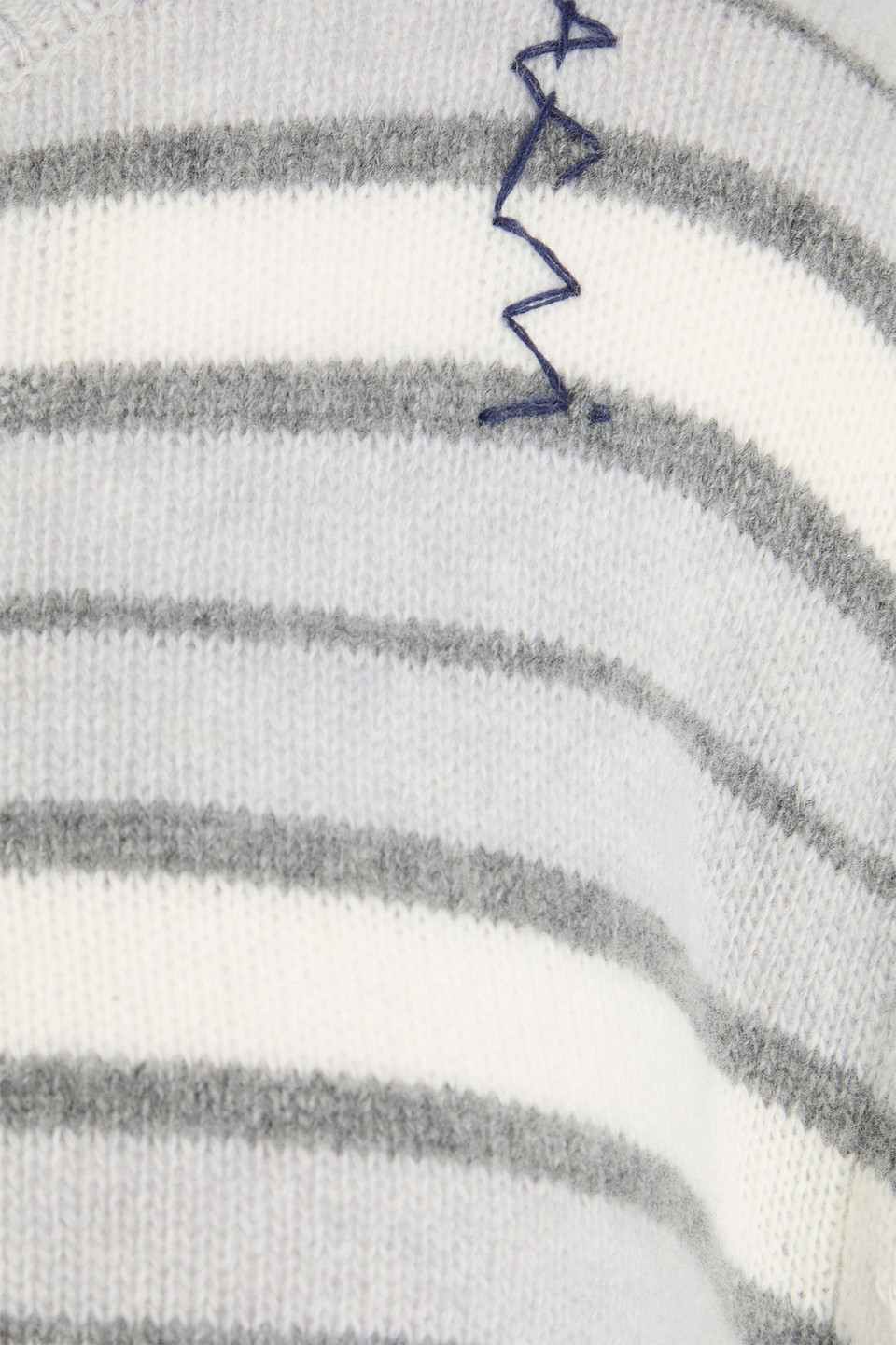 Marni Open-back Striped Wool And Cashmere-blend Sweater In Gray