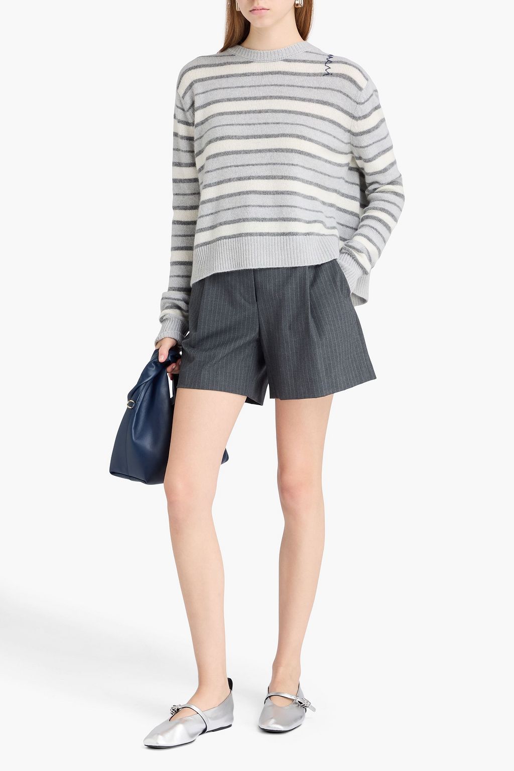 MARNI Open-back striped wool and cashmere-blend sweater