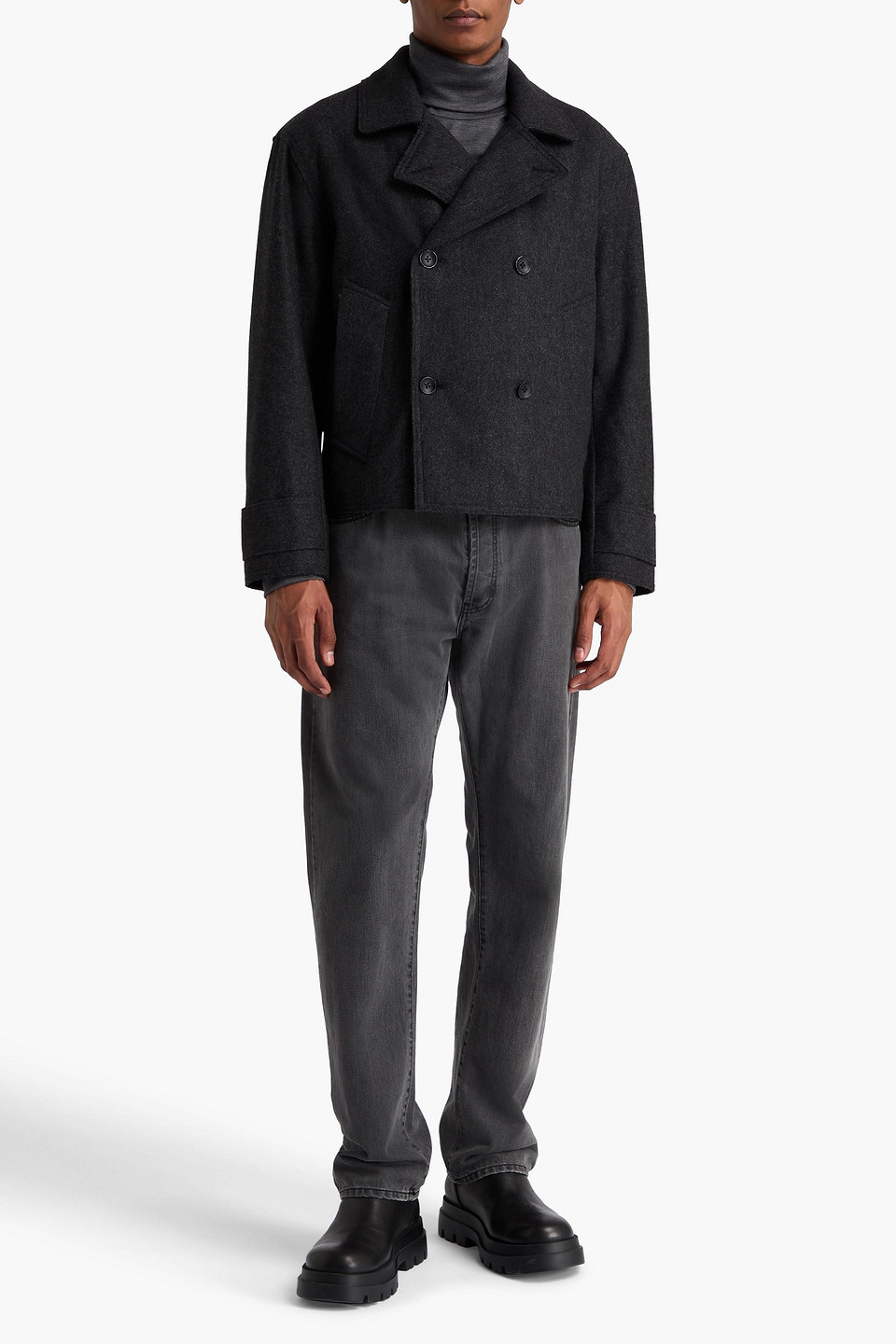 Rag & Bone Eddy Double-breasted Wool-blend Felt Jacket In Gray
