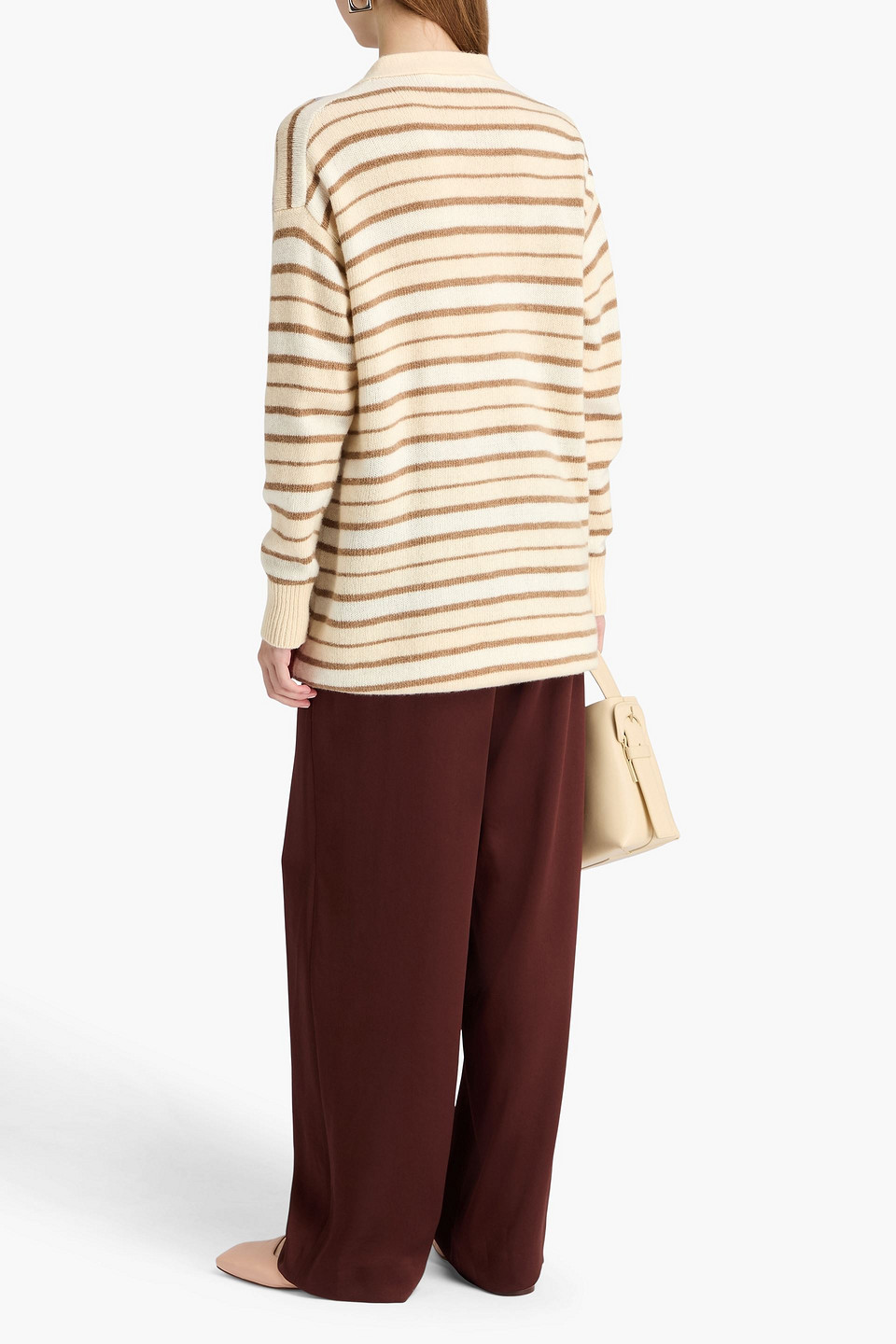 Marni Striped Wool And Cashmere-blend Cardigan In White
