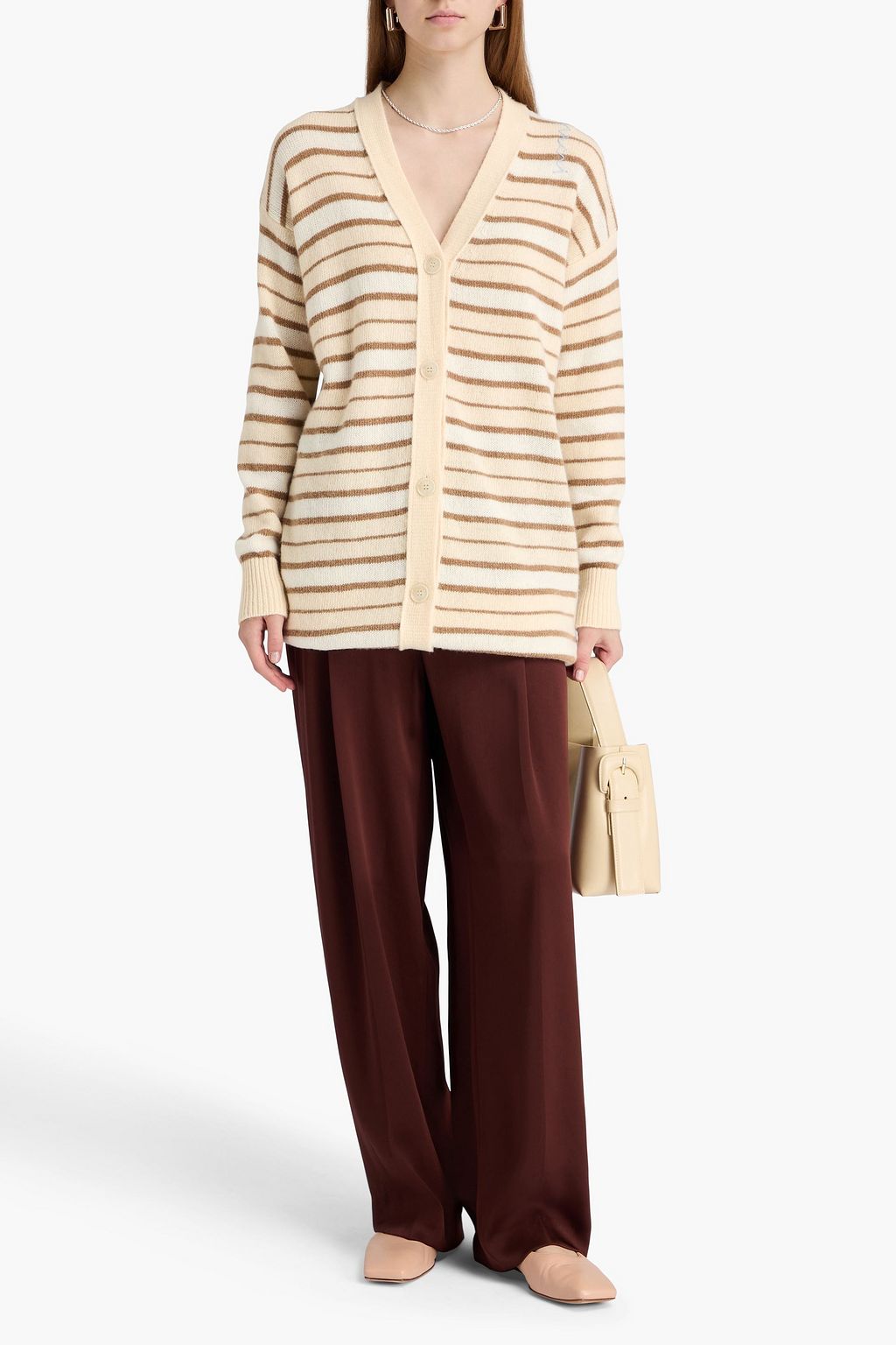 MARNI Striped wool and cashmere-blend cardigan