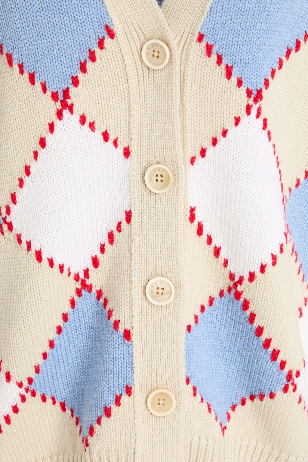 MARNI Argyle intarsia wool cardigan