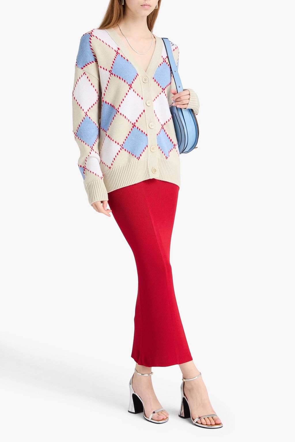 MARNI Argyle intarsia wool cardigan