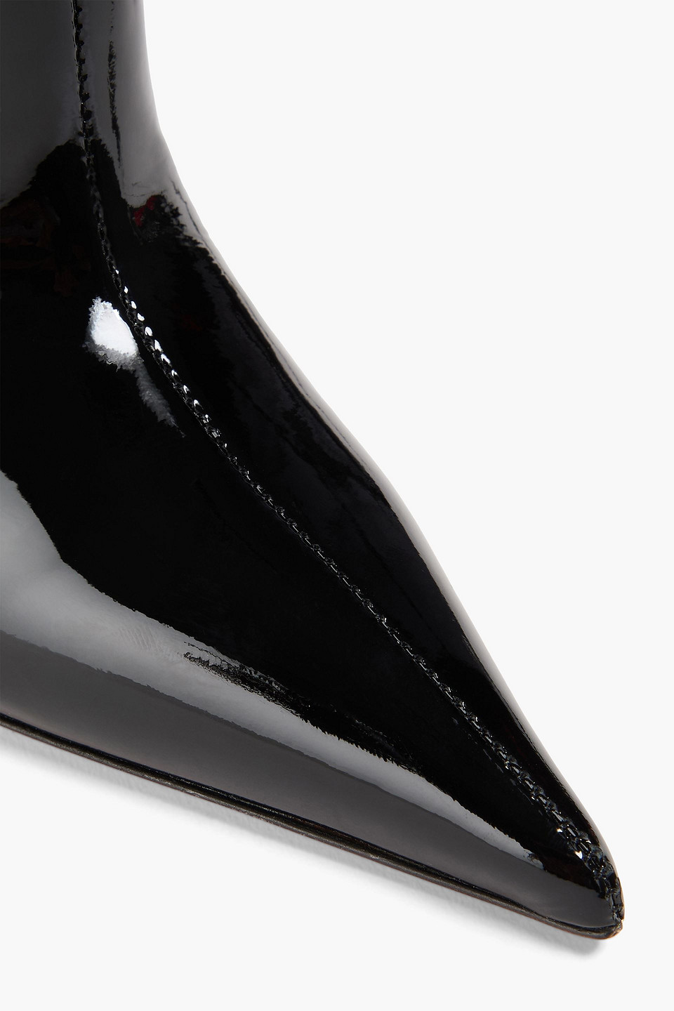 Amina Muaddi Stiefel „fiona“ Aus Lackleder In Black