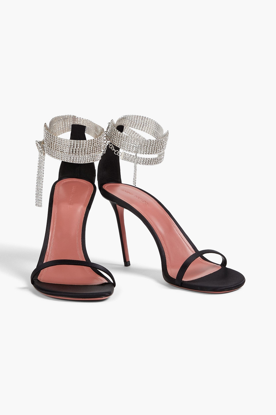 Amina Muaddi Giorgia Crystal-embellished Satin Sandals In Multi