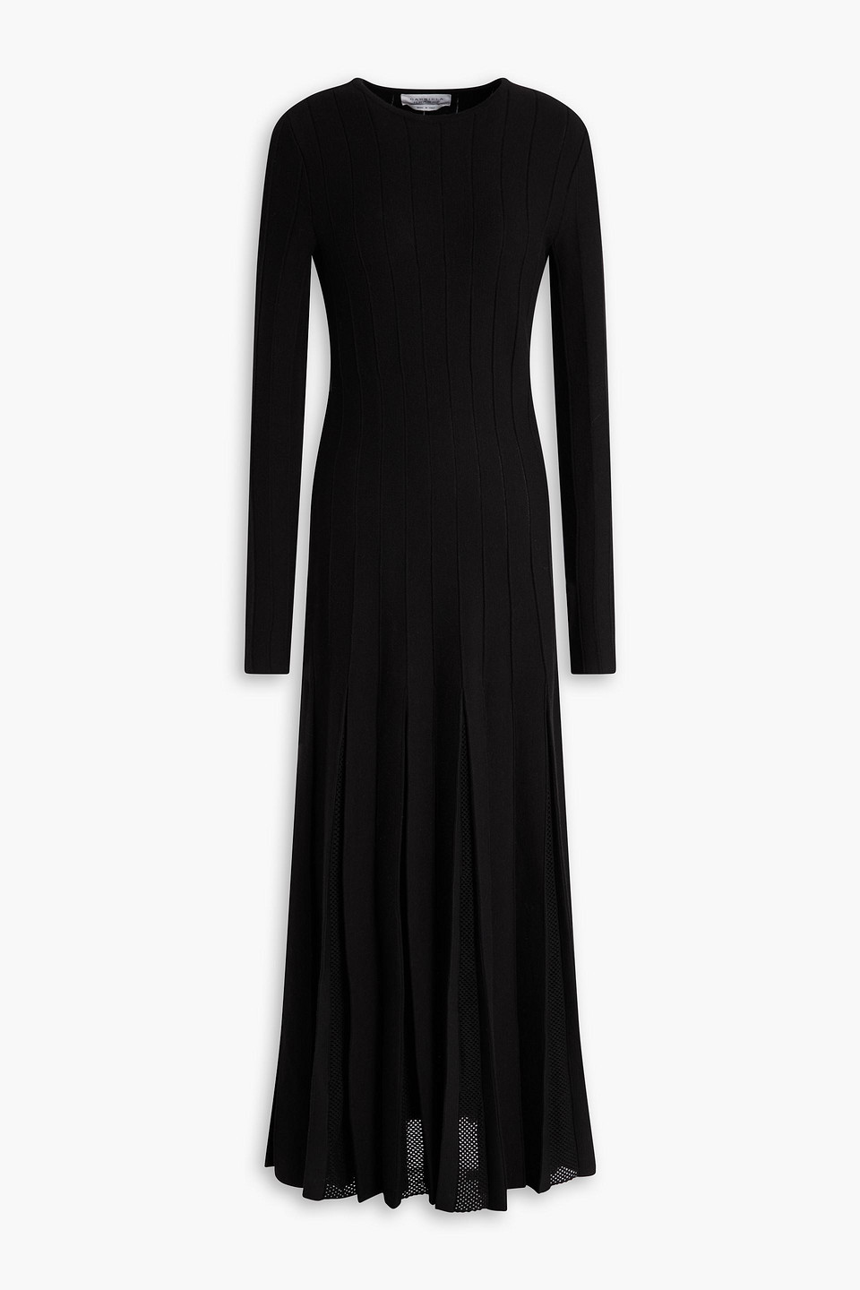 Gabriela Hearst Walsh Crochet-trimmed Wool And Silk-blend Midi Dress In Black