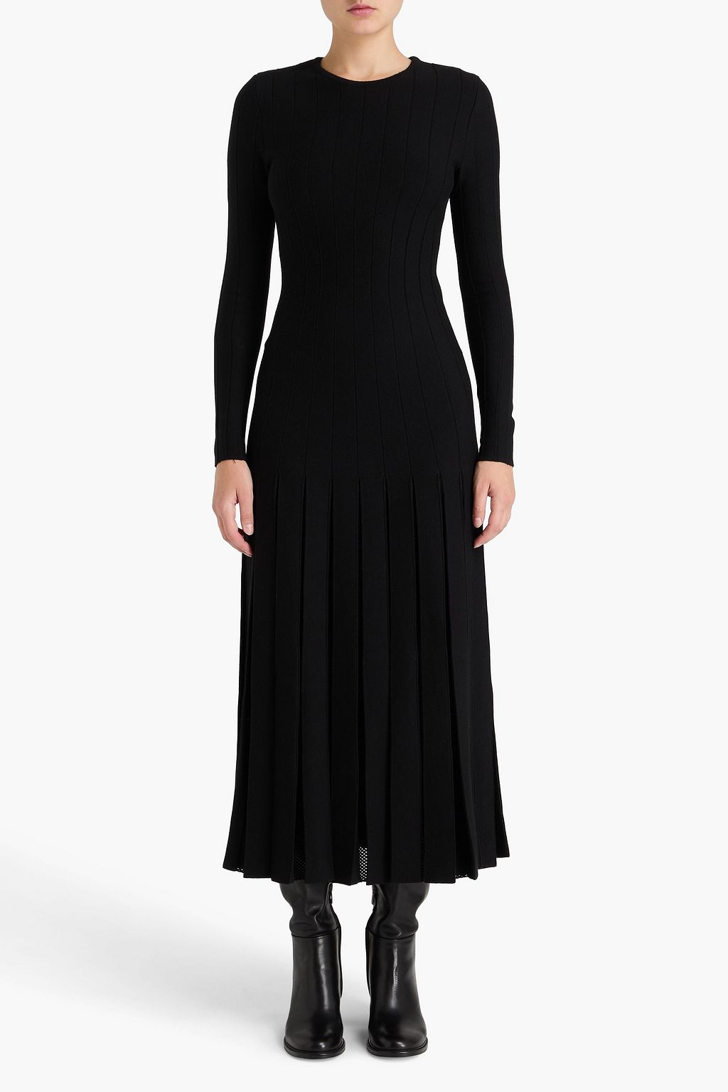 GABRIELA HEARST Walsh crochet-trimmed wool and silk-blend midi dress