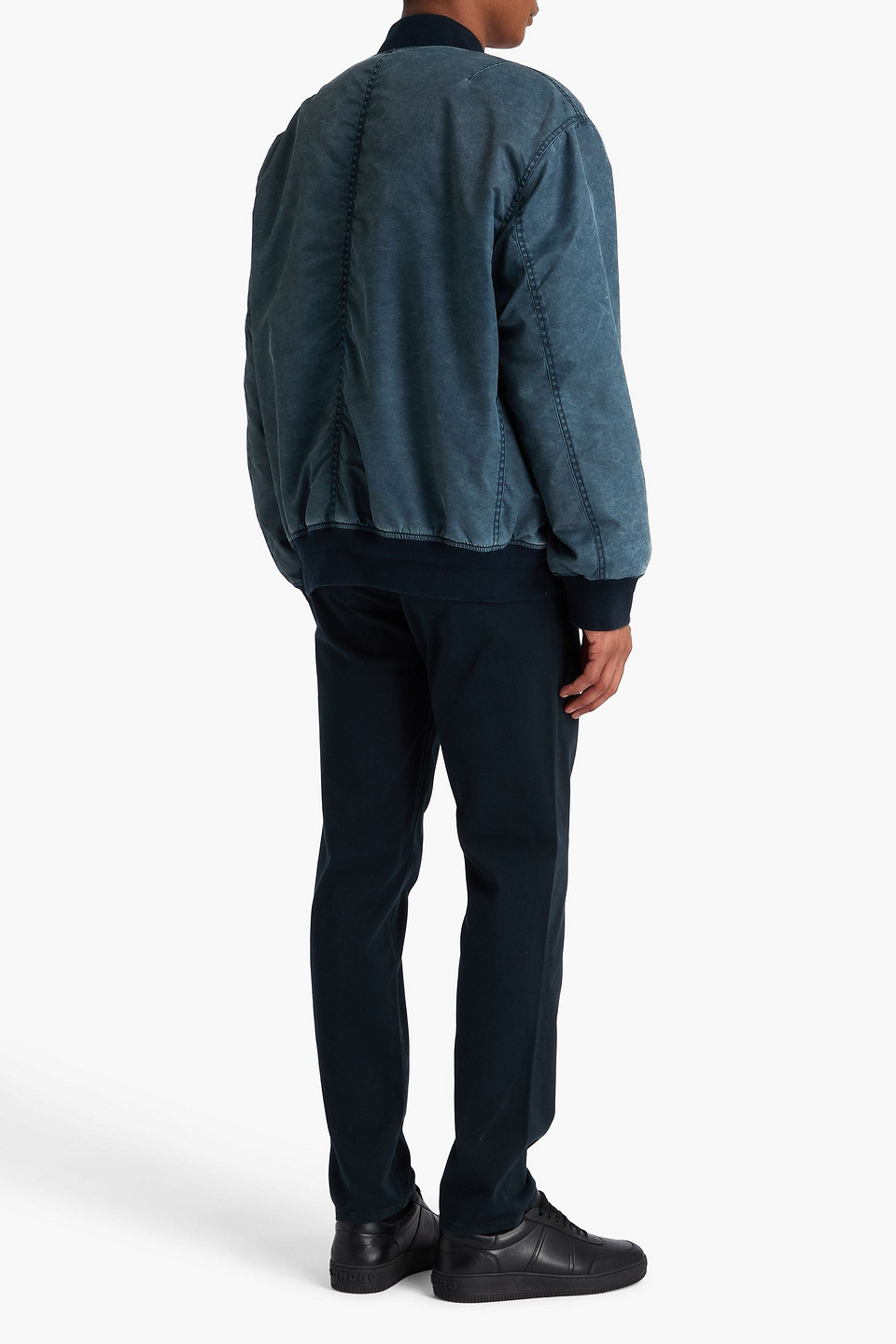  Rag & Bone - Manston Acid-wash Twill Bomber Jacket - Blue - S 