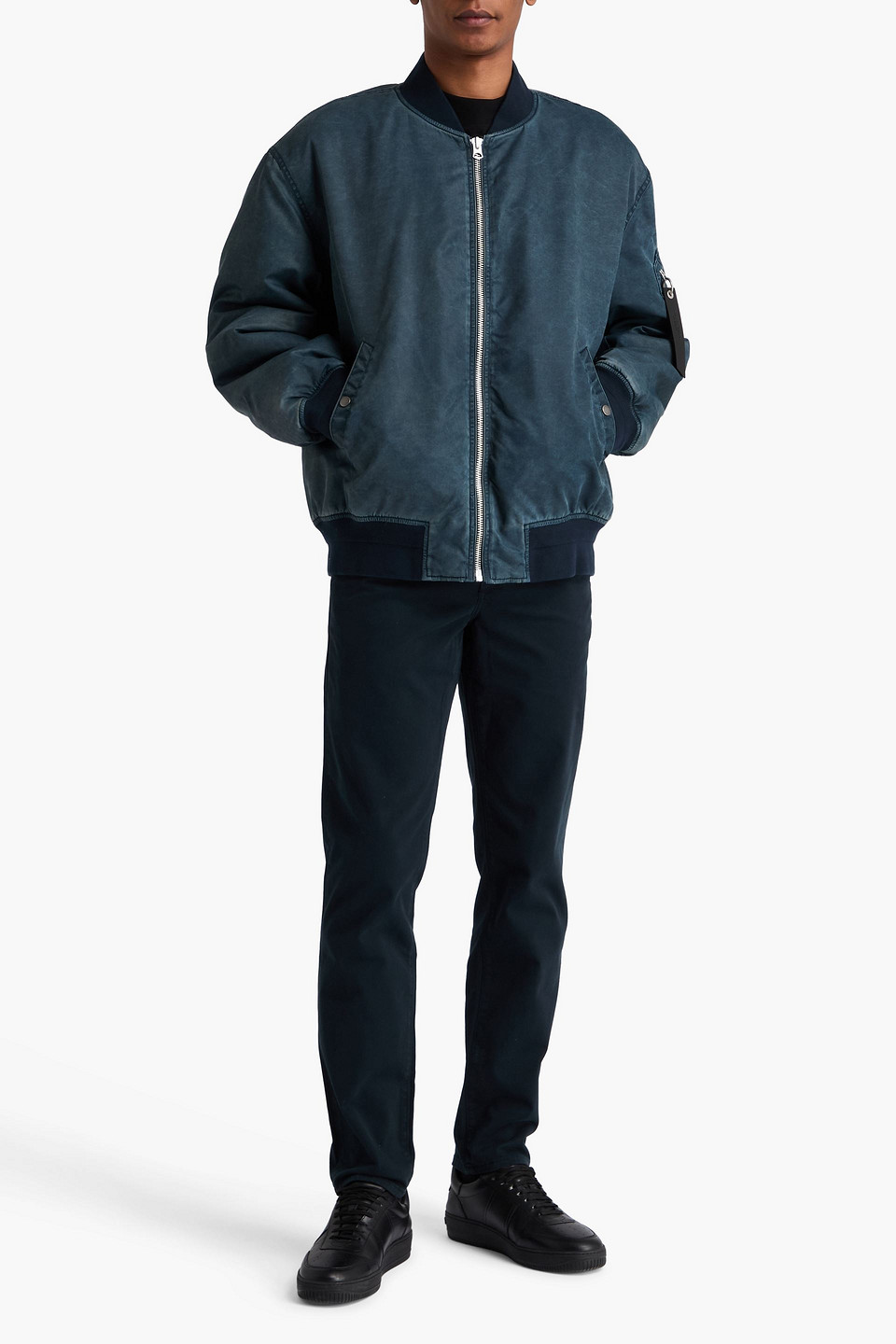  Rag & Bone - Manston Acid-wash Twill Bomber Jacket - Blue - S 