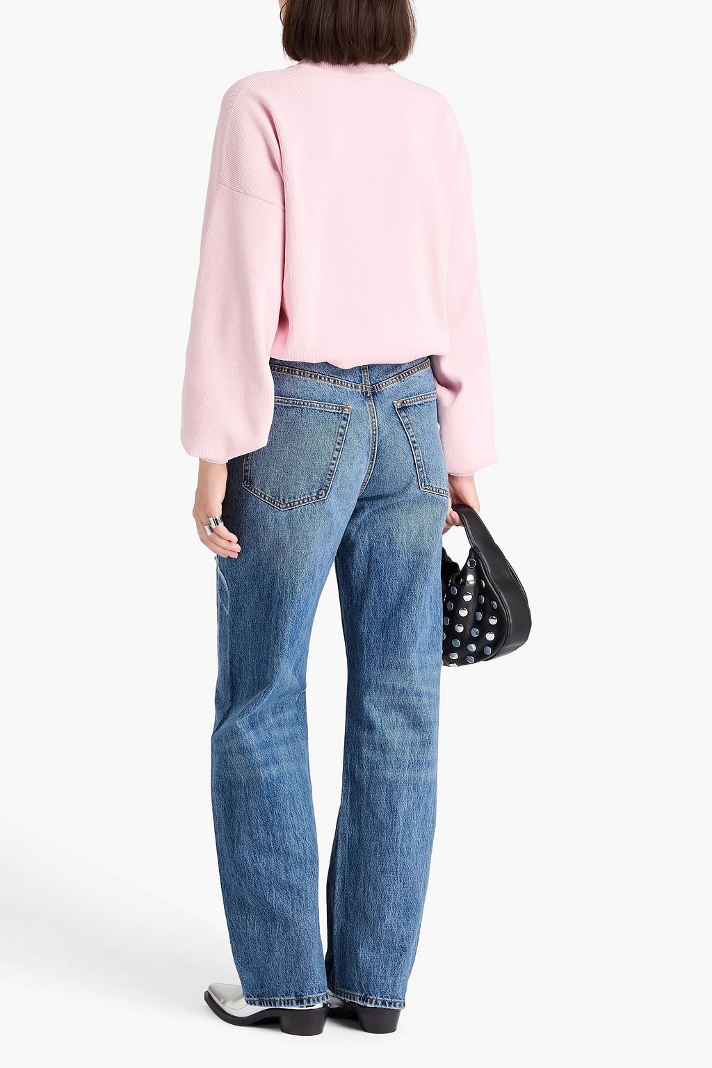 ALEXANDER WANG Distressed high-rise tapered jeans
