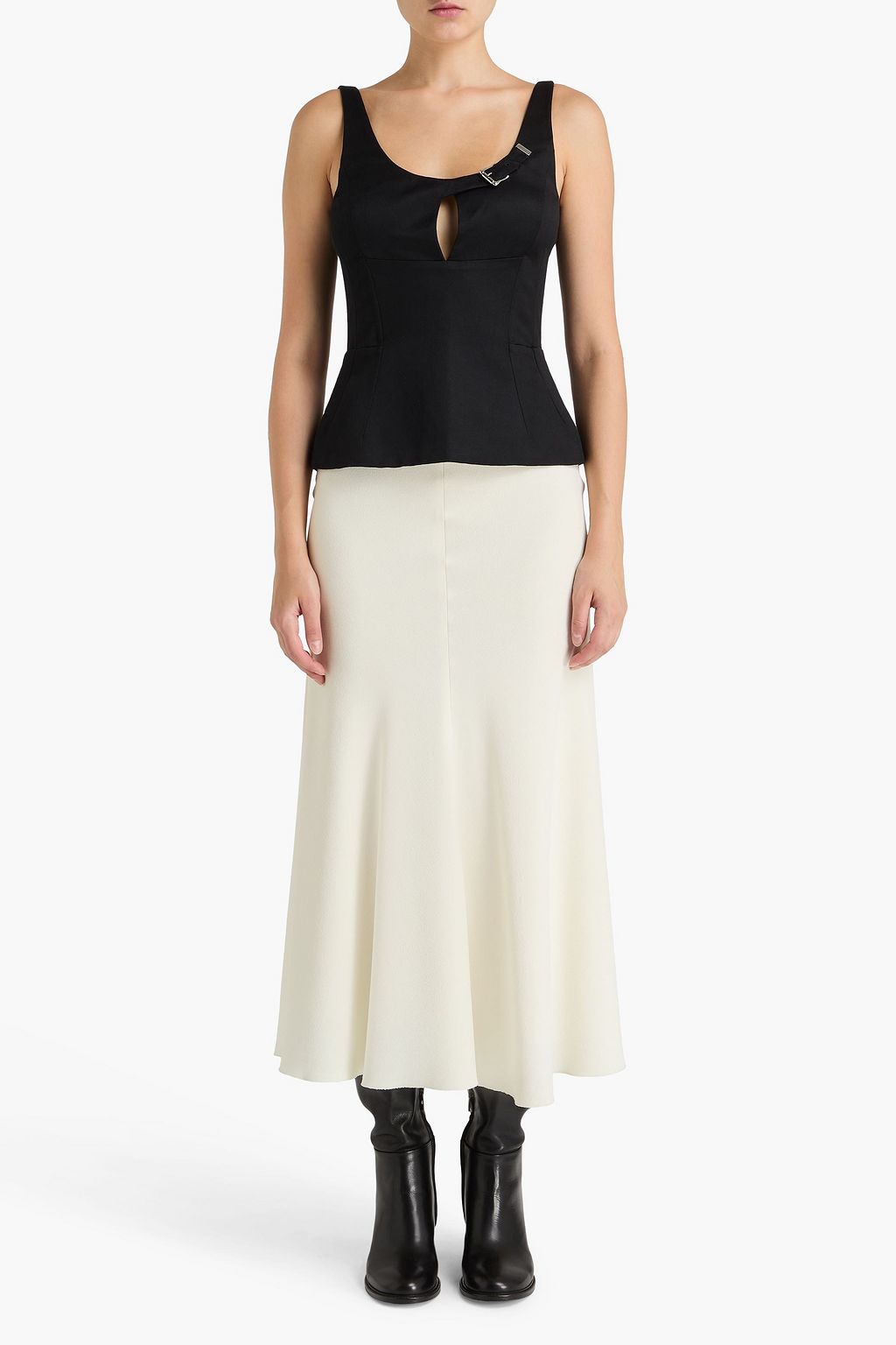 GABRIELA HEARST Avalon silk and linen-blend peplum top