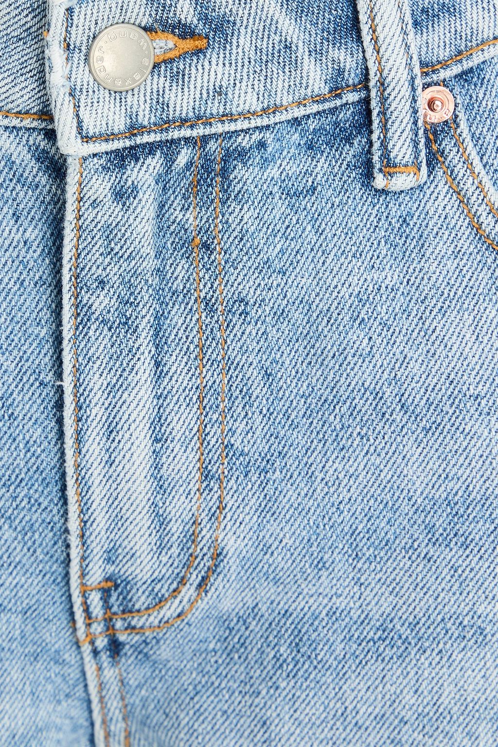 ALEXANDER WANG Embellished faded mid-rise straight-leg jeans