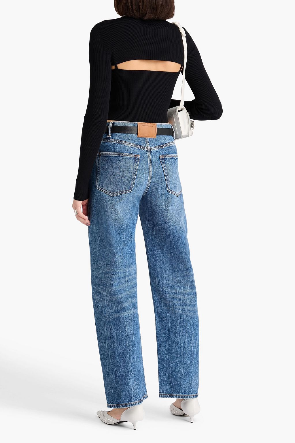 ALEXANDER WANG Balloon embroidered high-rise barrel-leg jeans