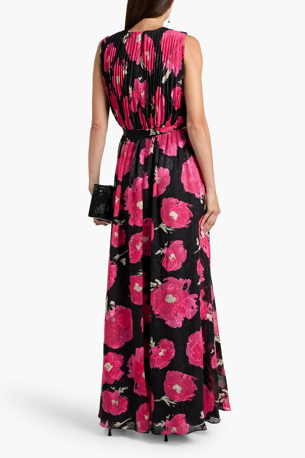 MIKAEL AGHAL Floral-print fil coupé chiffon maxi dress