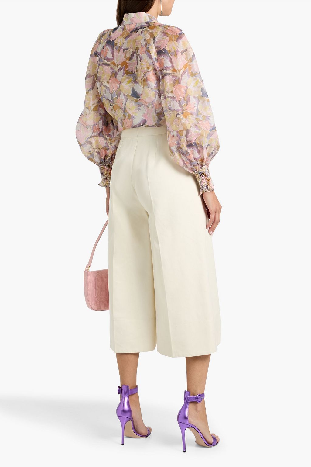 ZIMMERMANN Floral-print linen and silk blend-gauze blouse