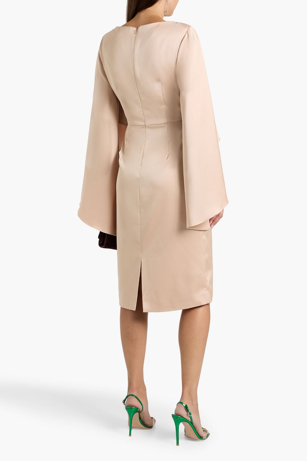 MIKAEL AGHAL Cape-effect satin dress