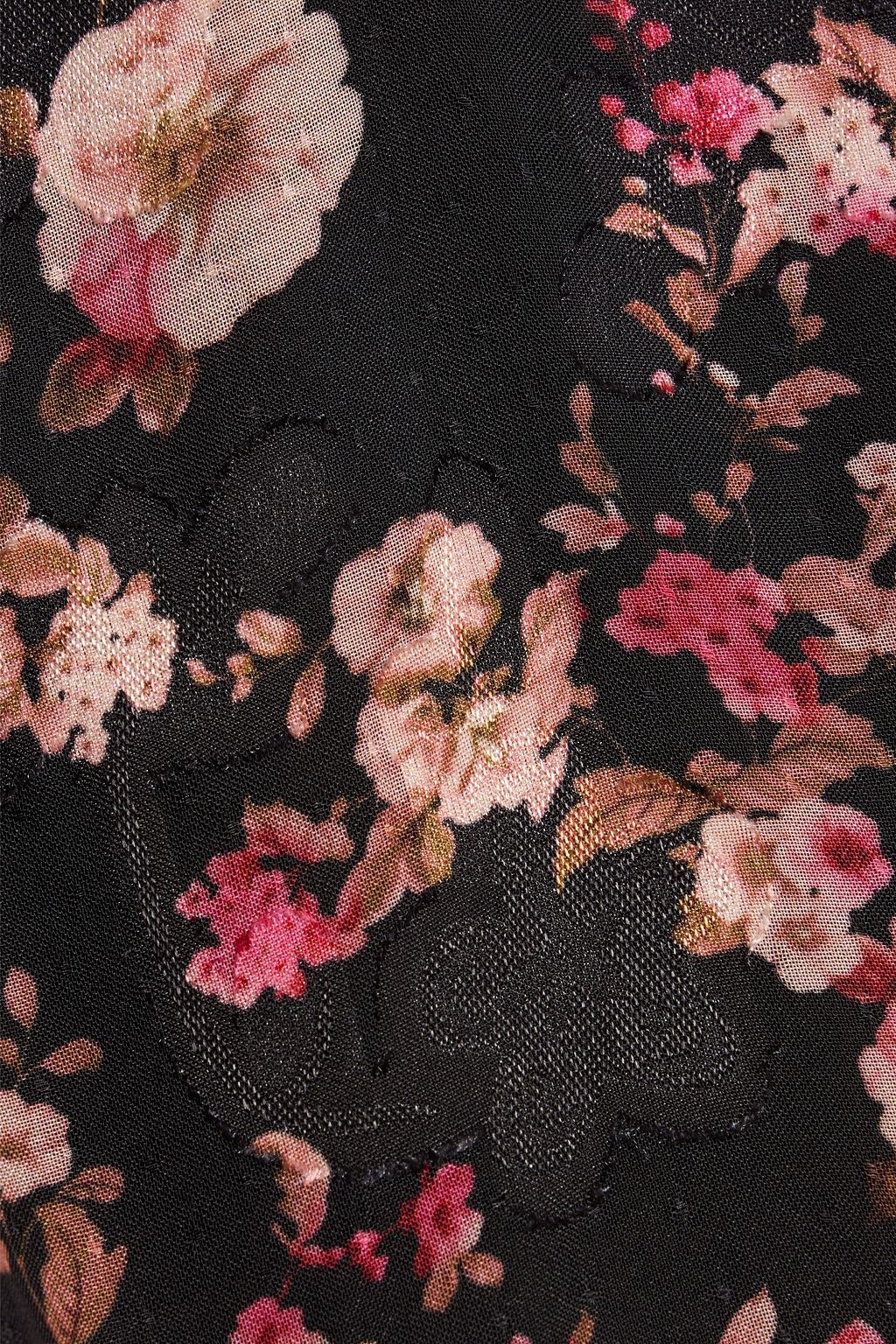 MIKAEL AGHAL Tiered floral-print fil coupé chiffon midi dress