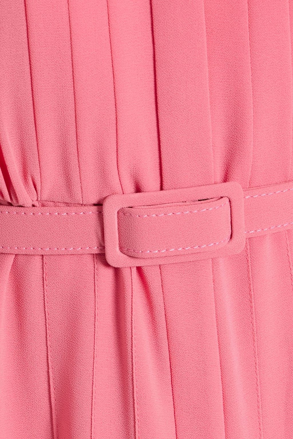 MIKAEL AGHAL Pussy-bow belted crepe midi dress