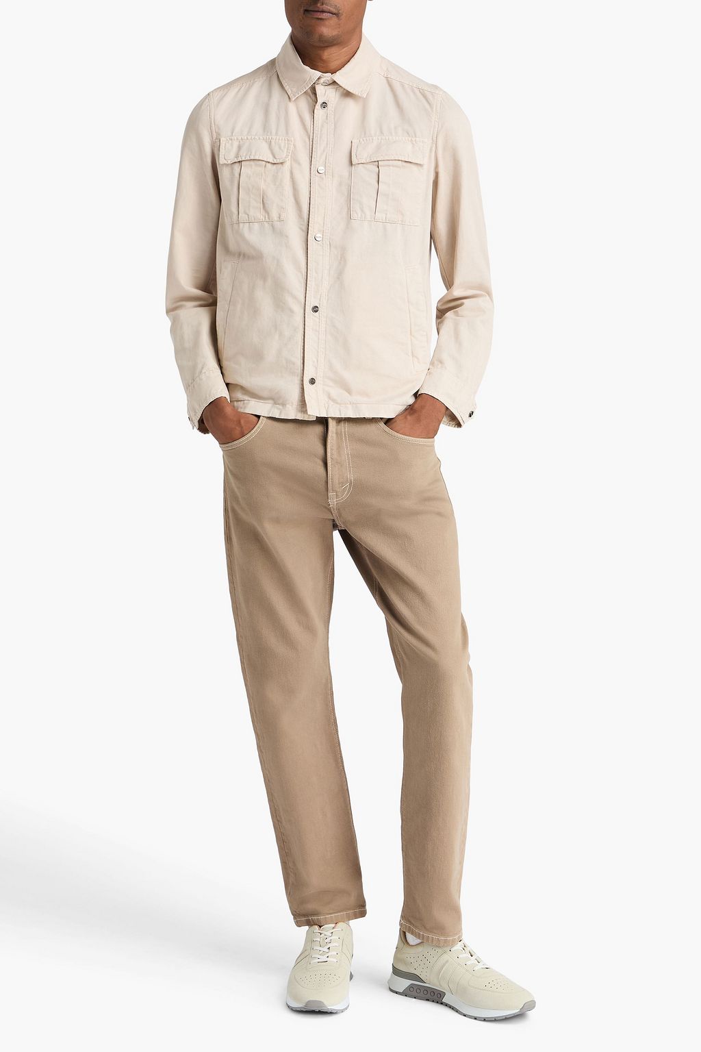 HERNO Cotton and linen-blend overshirt