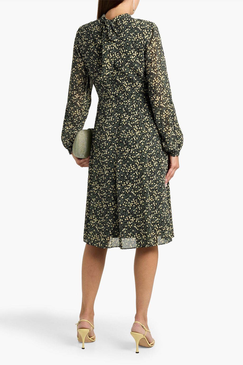 MIKAEL AGHAL Floral-print crepe de chine dress