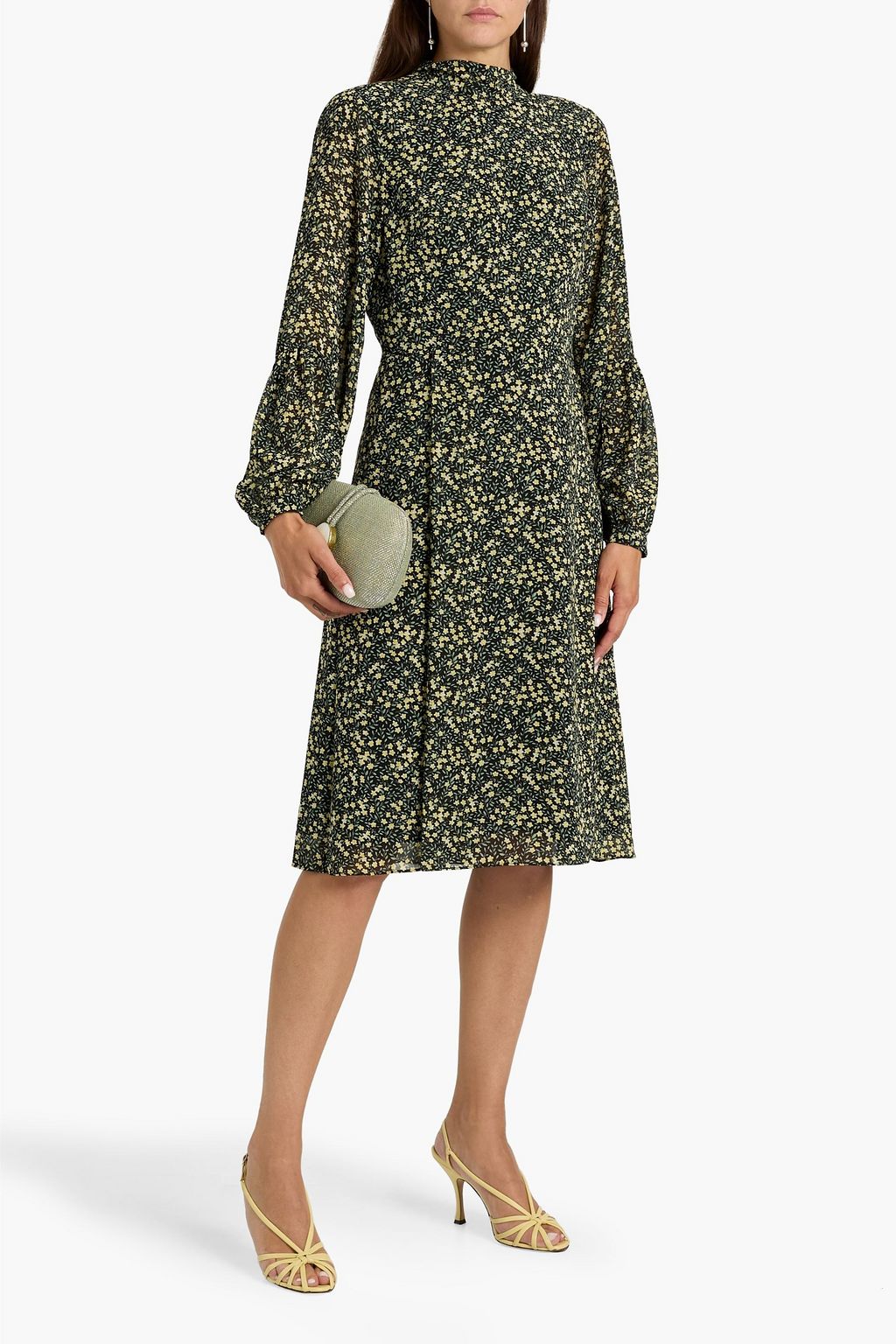 MIKAEL AGHAL Floral-print crepe de chine dress
