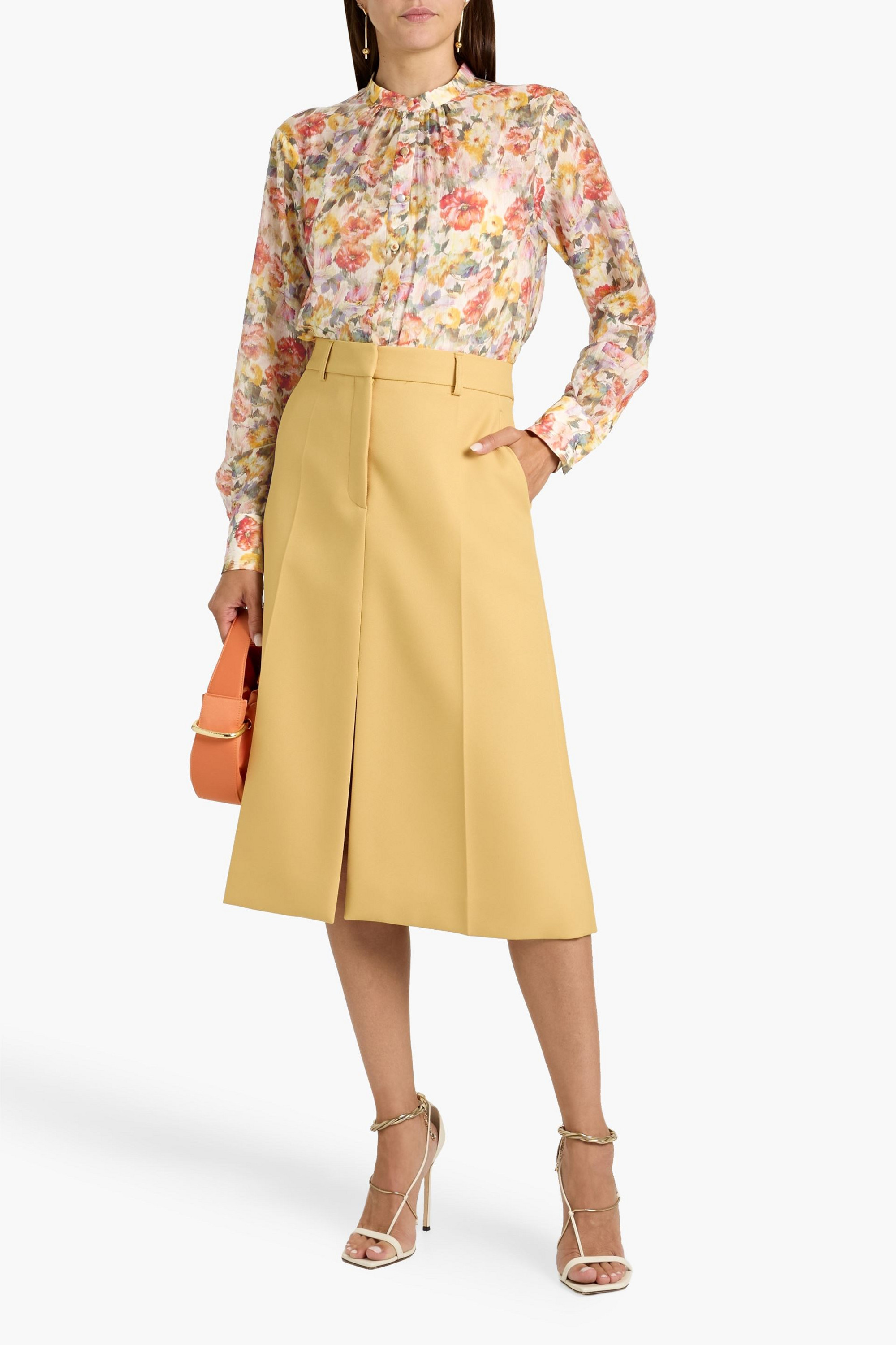 MIKAEL AGHAL Floral-print crepe de chine blouse