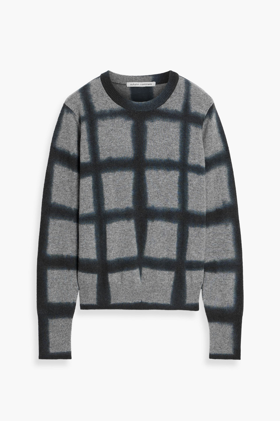Autumn Cashmere Checked Cashmere Sweater In Gray